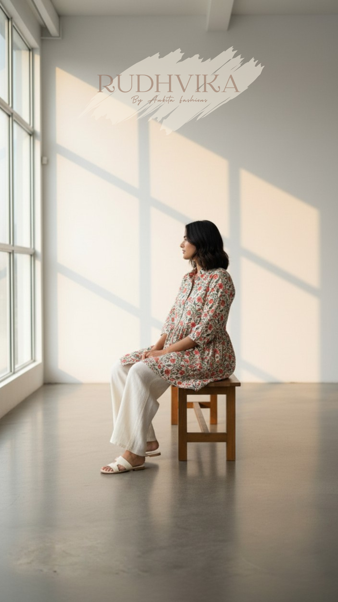 Floral Printed Flared Peplum Kurti – XXXL