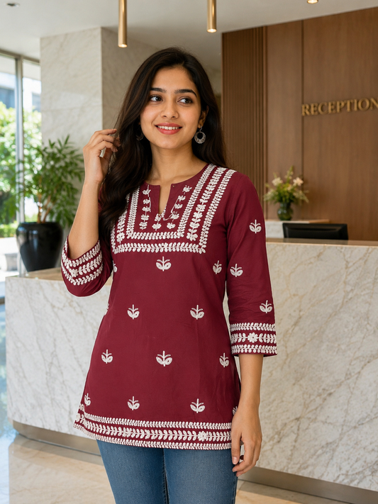 Rudhvika Premium Rayon Cotton Heavy Embroidered Kurti for Women | 3XL