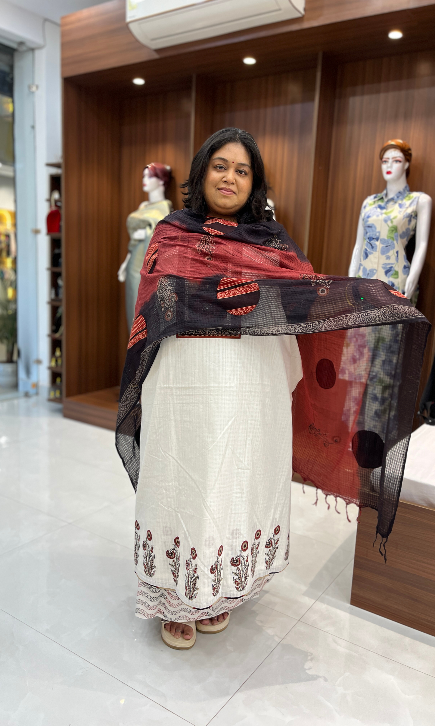 Premium Pure Handloom Cotton Unstitched Suit Set with Dupatta – Elegant & Breathable