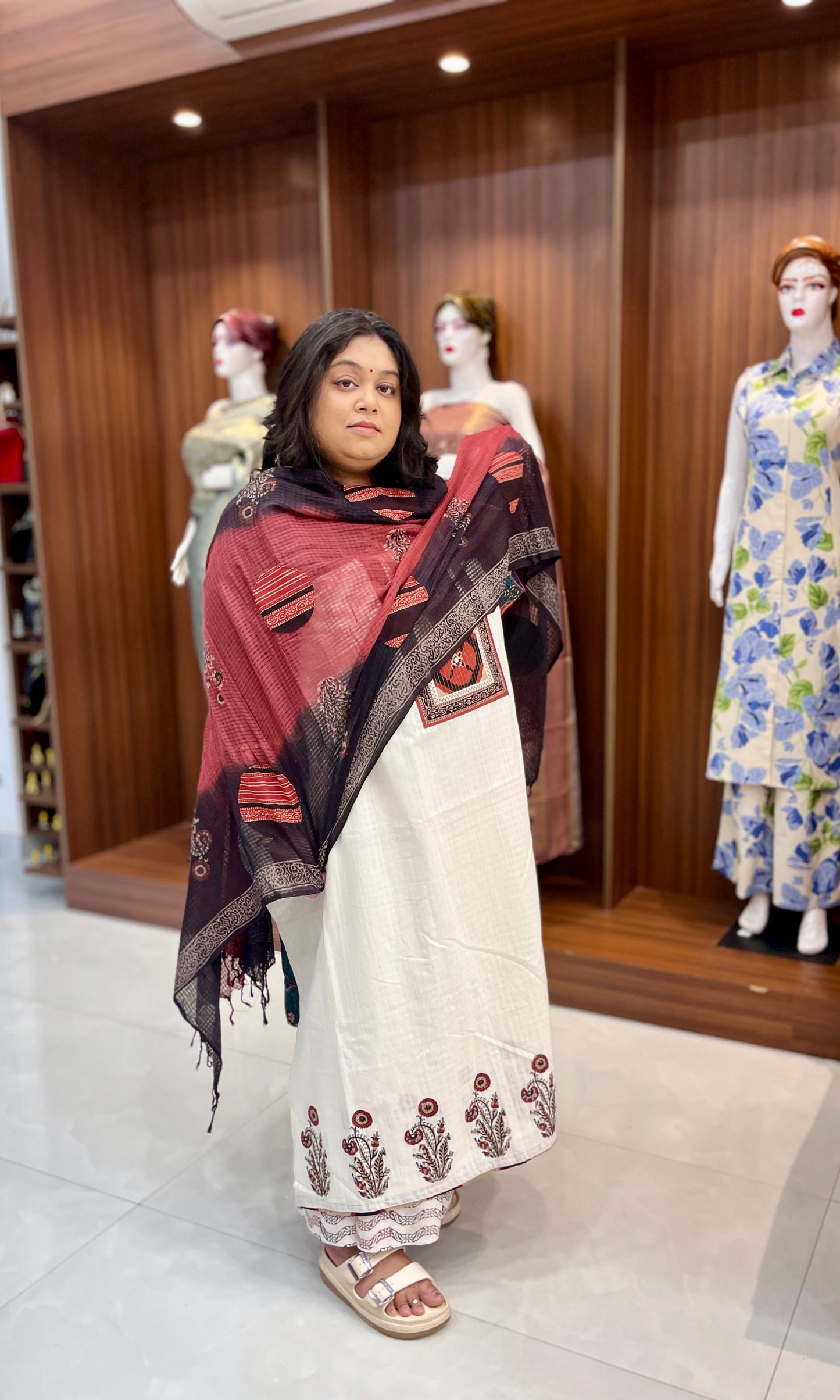 Premium Pure Handloom Cotton Unstitched Suit Set with Dupatta – Elegant & Breathable