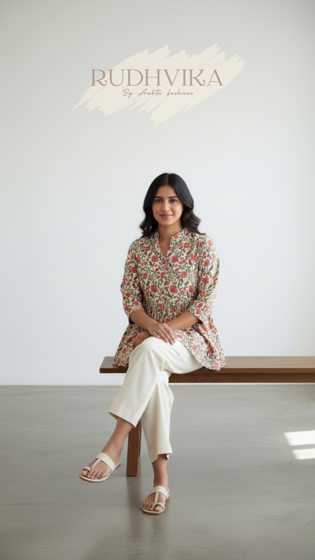 Floral Printed Flared Peplum Kurti – XXXL