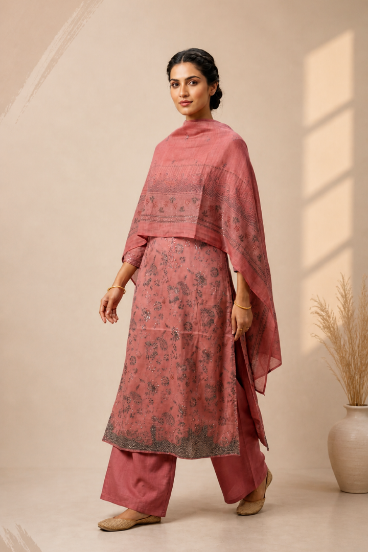 Premium Unstitched Suit Set for Women - Dress Material