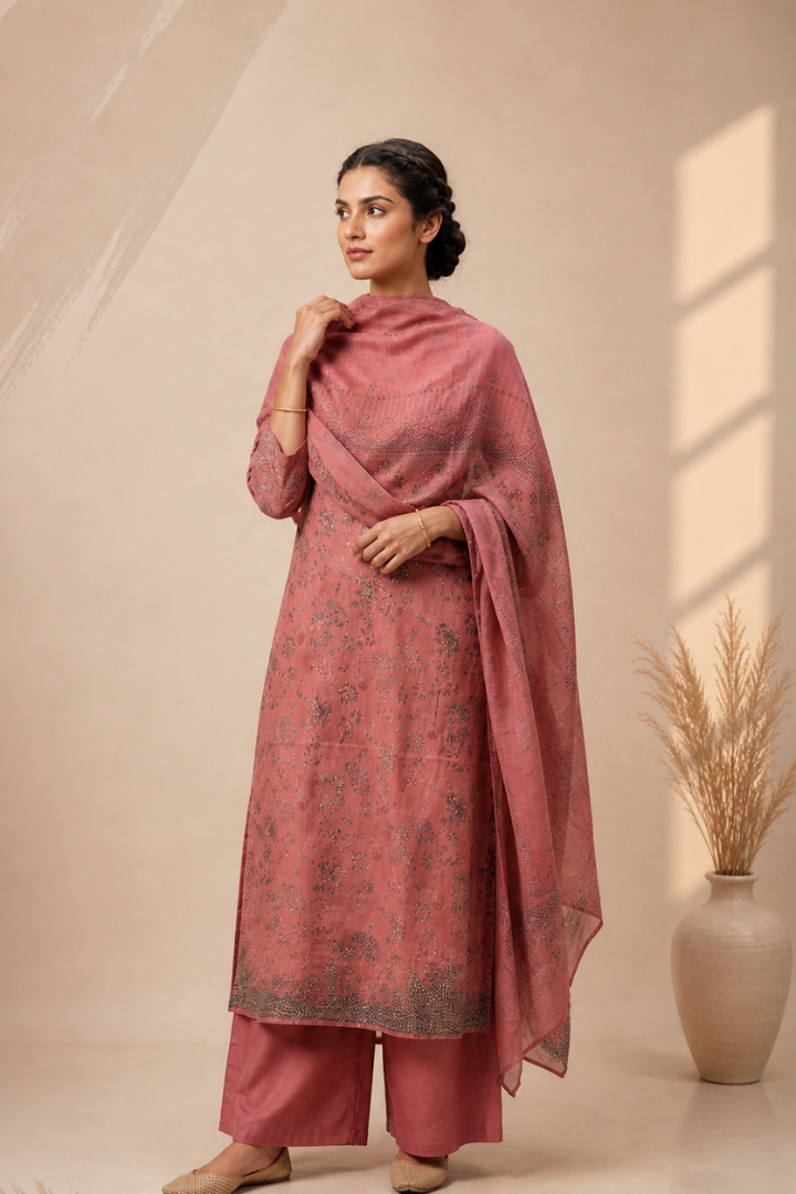 Premium Unstitched Suit Set for Women - Dress Material