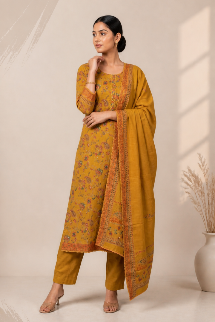 Premium Unstitched Suit Set for Women - Dress Material