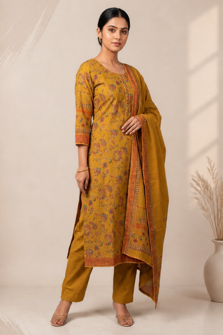 Premium Unstitched Suit Set for Women - Dress Material