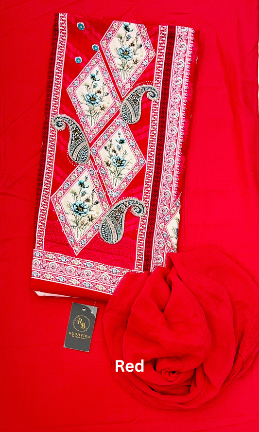 Daily Wear Rayon Unstitched Suit Set with Dupatta – Soft & Comfortable