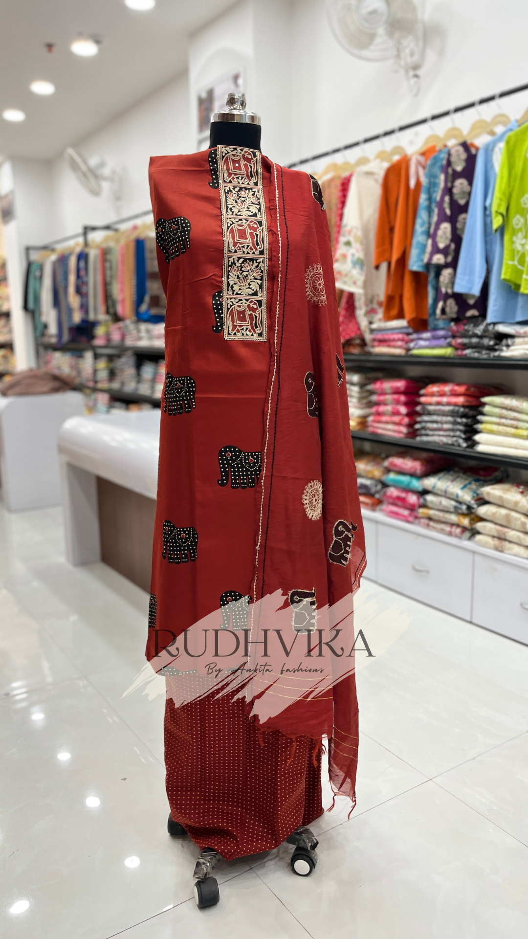 RUDHVIKA Jaam Cotton Unstitched Suit Set