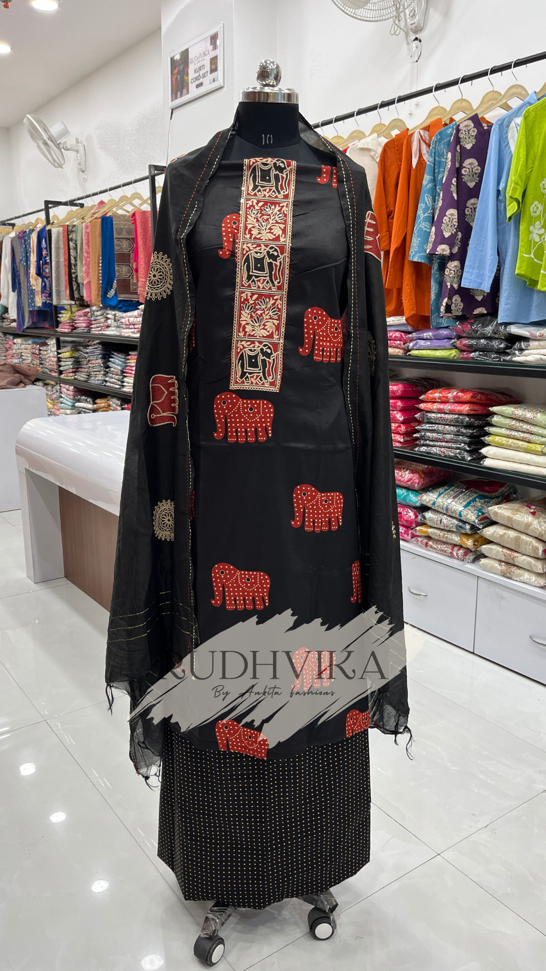 RUDHVIKA Jaam Cotton Unstitched Suit Set