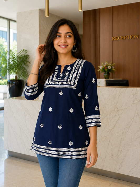 Rudhvika Premium Rayon Cotton Heavy Embroidered Kurti for Women | 3XL